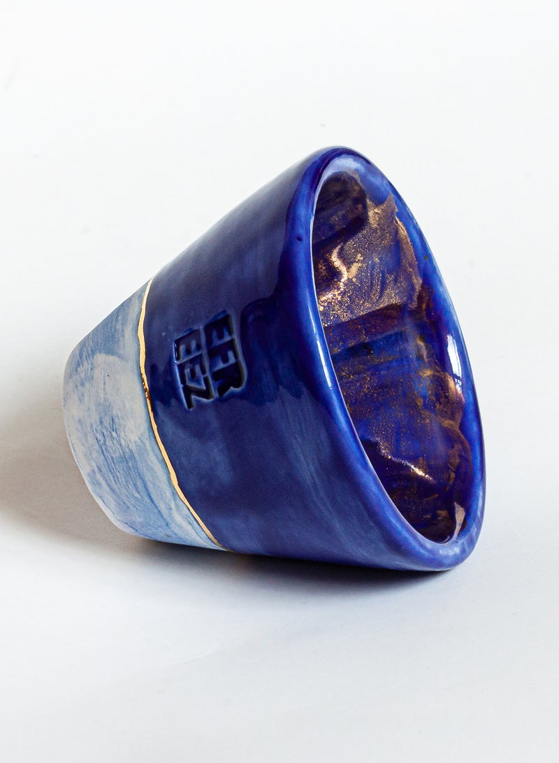 EFREEZ Set Of 4 Porcelain Cups blue 5.5 X 6.5cm - Image 3