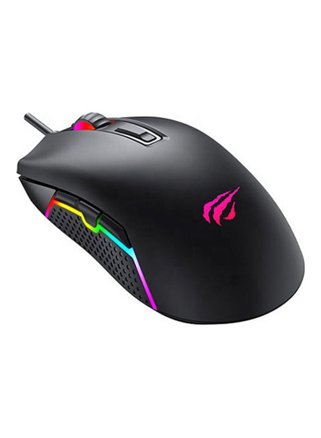 havit Ergonomico Gamer Raton De Juego Backlit Wired Rgb Gaming Mouse For Laptop Black 