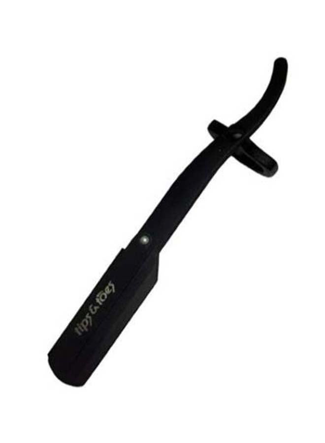Tips & Toes - Ring Finger Insert Handle Straight Edge Shaving Razor Black - Image 1