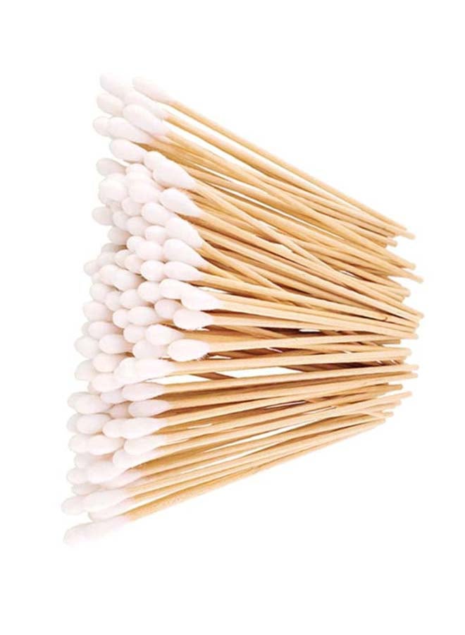 kangbaobei 200-Piece Long Cotton Swab Set Beige/White 200 x 6inch - Image 2