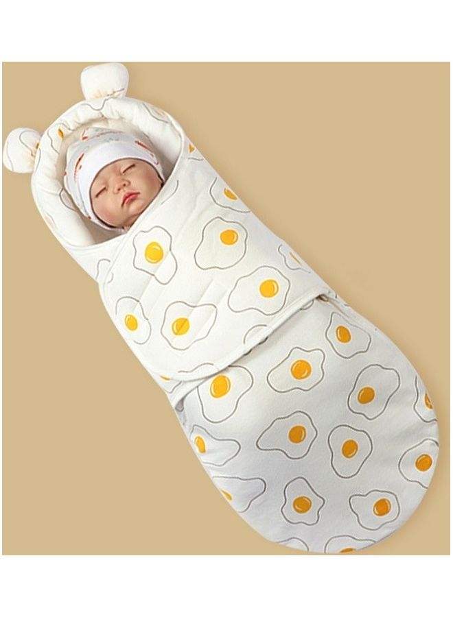 ماستون كيس نوم للتقميط للأطفال حديثي الولادة مصنوع من القطن ومضاد للصدمات بتصميم بيض (للفصول الأربعة)، المواصفات: مقاس S (6-3 أشهر)