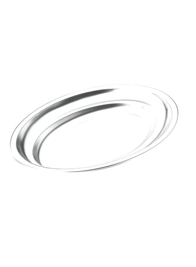 Ipac Oval Tray Silver 35x25cm - Image 1