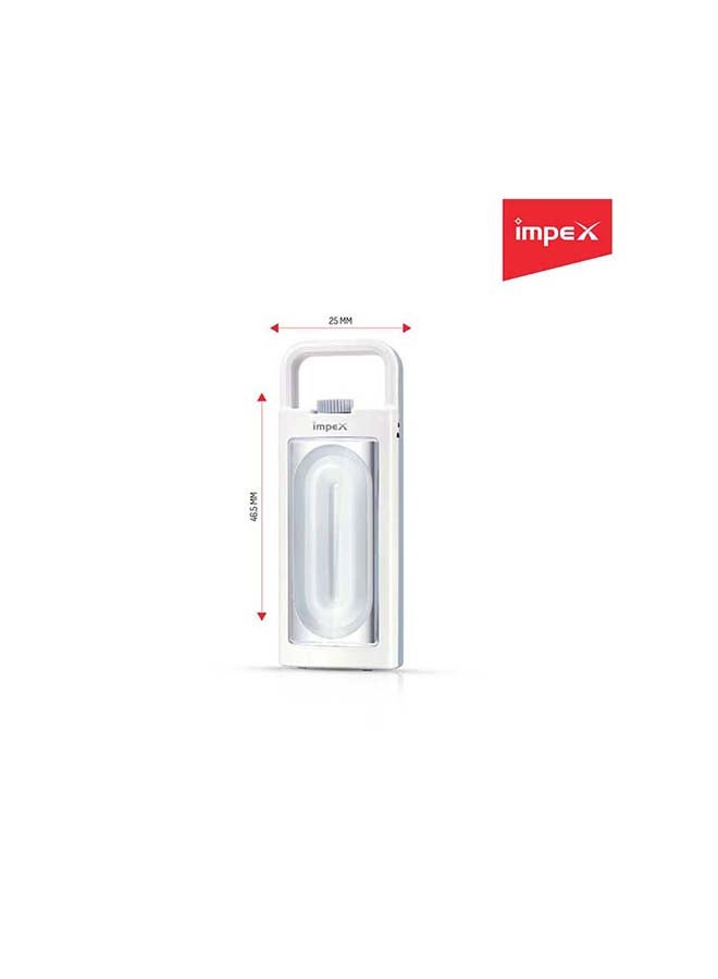 Impex Solar LED Rechargeable Emergency Light White 192x62x40mm  - Image 3