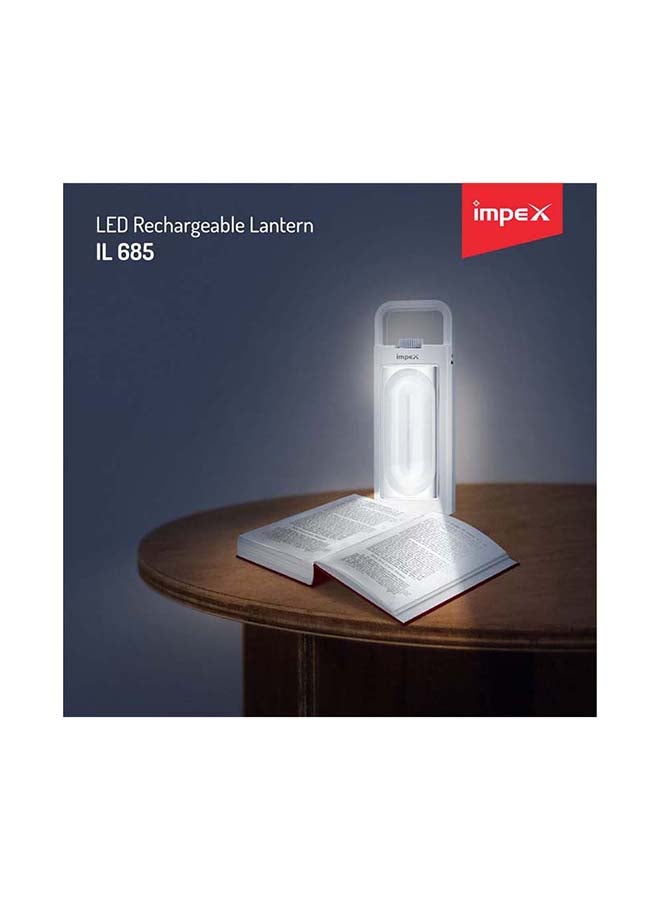 Impex Solar LED Rechargeable Emergency Light White 192x62x40mm  - Image 5