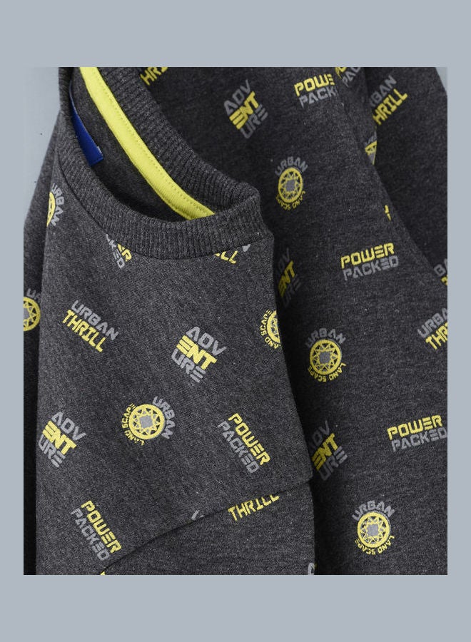 JAM AOP Knitted Sweatshirt Dark Grey Melange  - Image 4
