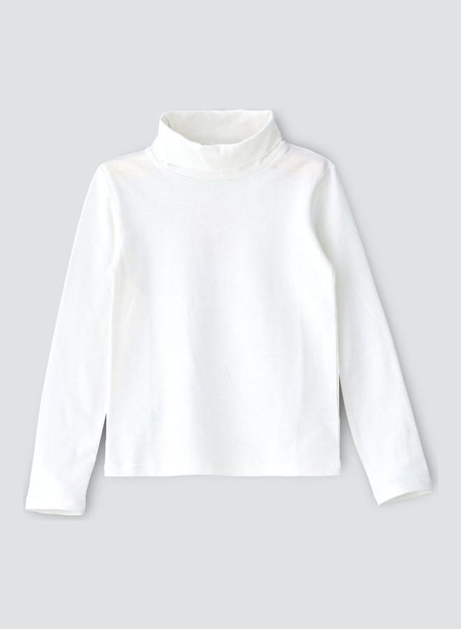 Jelliene Basic Turtle Neck Knitted Sweater Ivory - Image 1