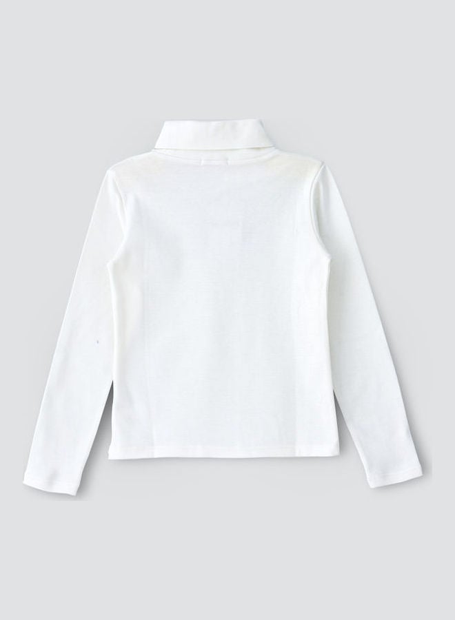 Jelliene Basic Turtle Neck Knitted Sweater Ivory - Image 2