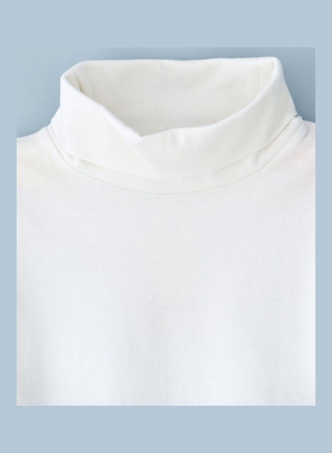 Jelliene Basic Turtle Neck Knitted Sweater Ivory - Image 3