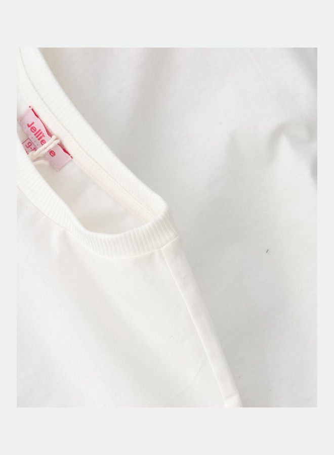 Jelliene Round Neck Knit T-Shirt Ivory  - Image 4