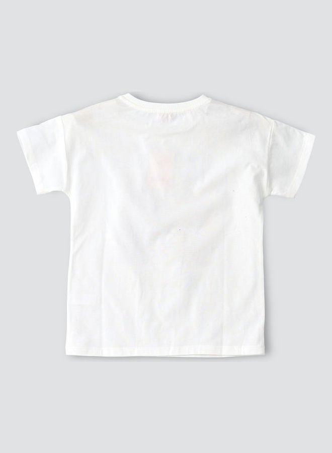 Jelliene Round Neck Knit T-Shirt Ivory  - Image 2
