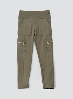 Jelliene Casual Knitted Jeggings Olive  - Image 1