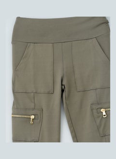 Jelliene Casual Knitted Jeggings Olive  - Image 4