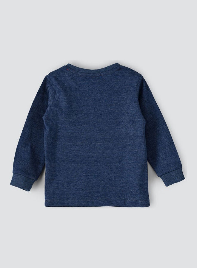JAM AOP Knitted Sweatshirt Dark Blue Melange  - Image 2