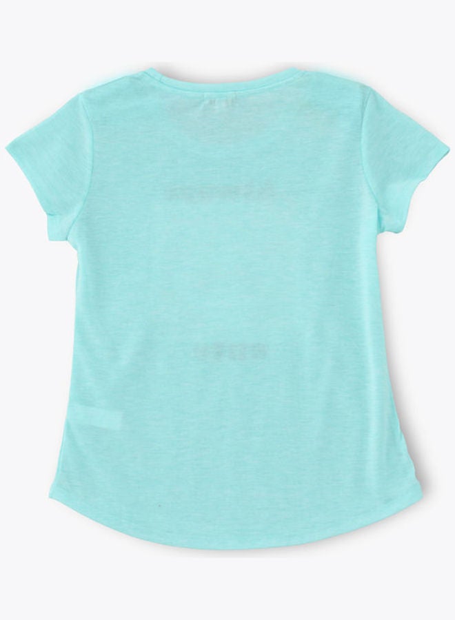 Jelliene Round Neck Knit T-Shirt Light Blue  - Image 2