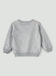 JAM AOP Knitted Sweatshirt Light Grey Melange  - Image 2