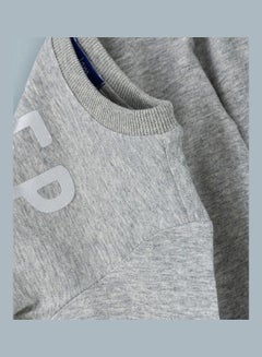 JAM AOP Knitted Sweatshirt Light Grey Melange  - Image 4