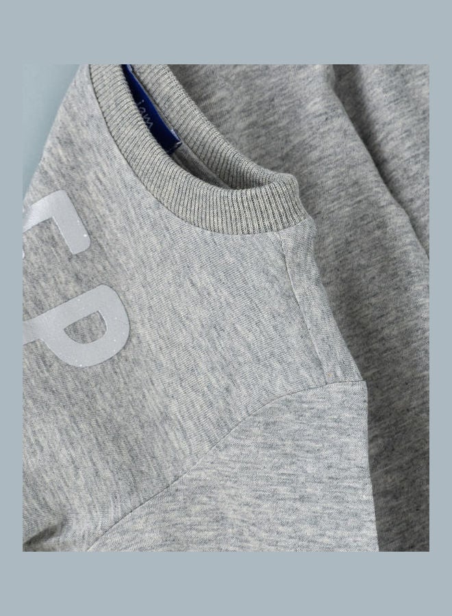 JAM AOP Knitted Sweatshirt Light Grey Melange  - Image 4