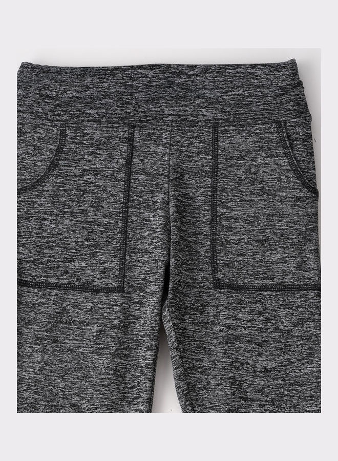 Jelliene Casual Knitted Jeggings Light Grey Melange - Image 4