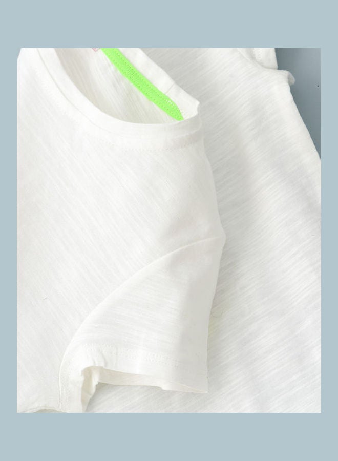 Jelliene Round Neck Knit T-Shirt Ivory  - Image 4