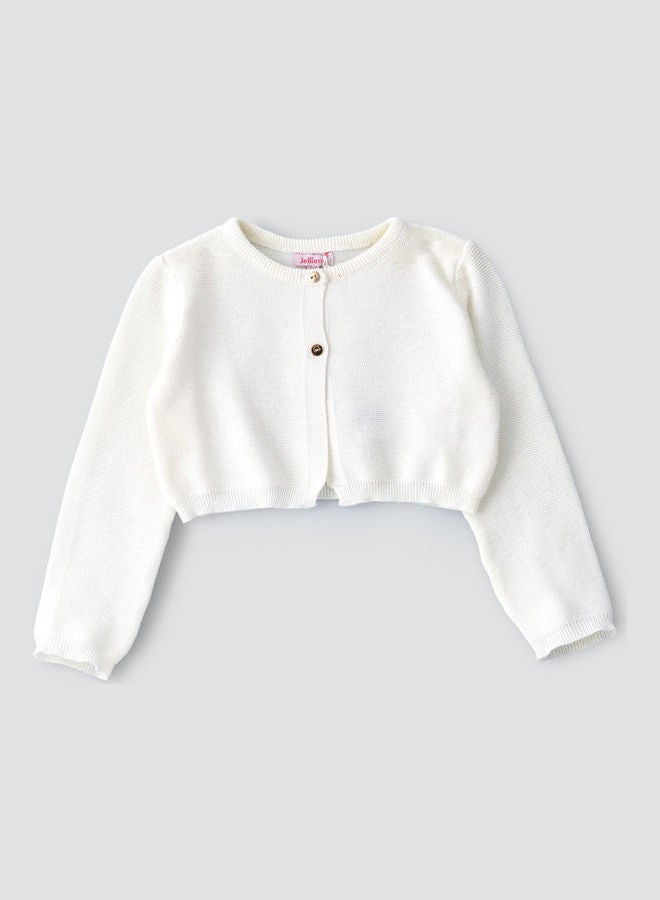 Jelliene Front Buttoned Cardigan Ivory  - Image 1