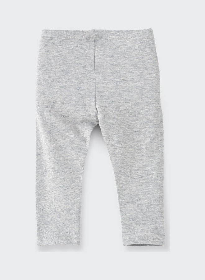 Jelliene Casual Knitted Leggings Light Grey Melange - Image 2