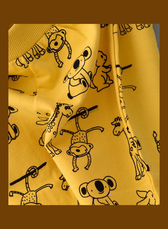 جيلين Printed Elastic Joggers Yellow  - Image 5