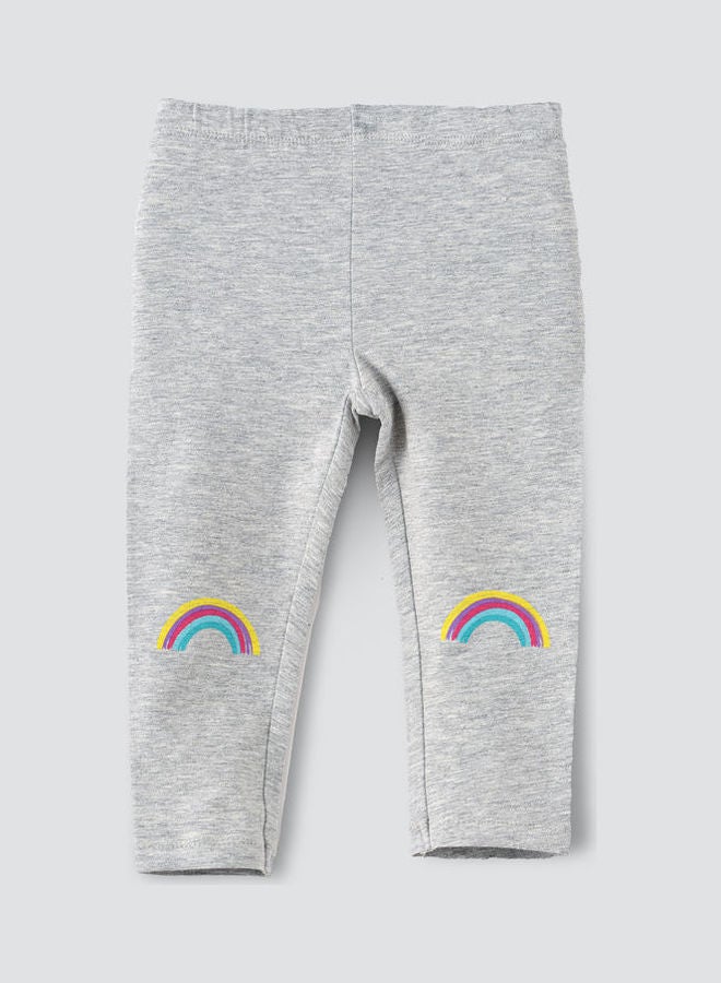 Jelliene Casual Knitted Leggings Light Grey Melange - Image 1