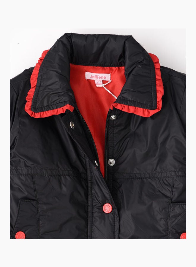 Jelliene Plain Casual Jacket Black  - Image 3