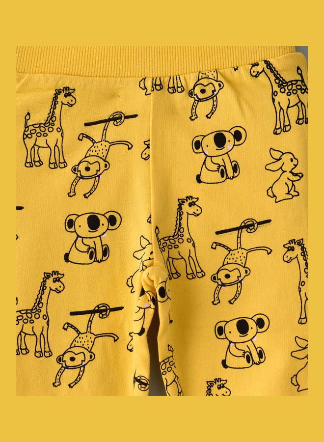 جيلين Printed Elastic Joggers Yellow  - Image 4