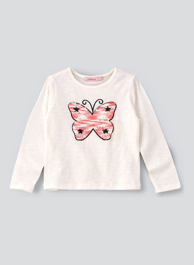 Jelliene Woven Casual AOP Top White  - Image 1