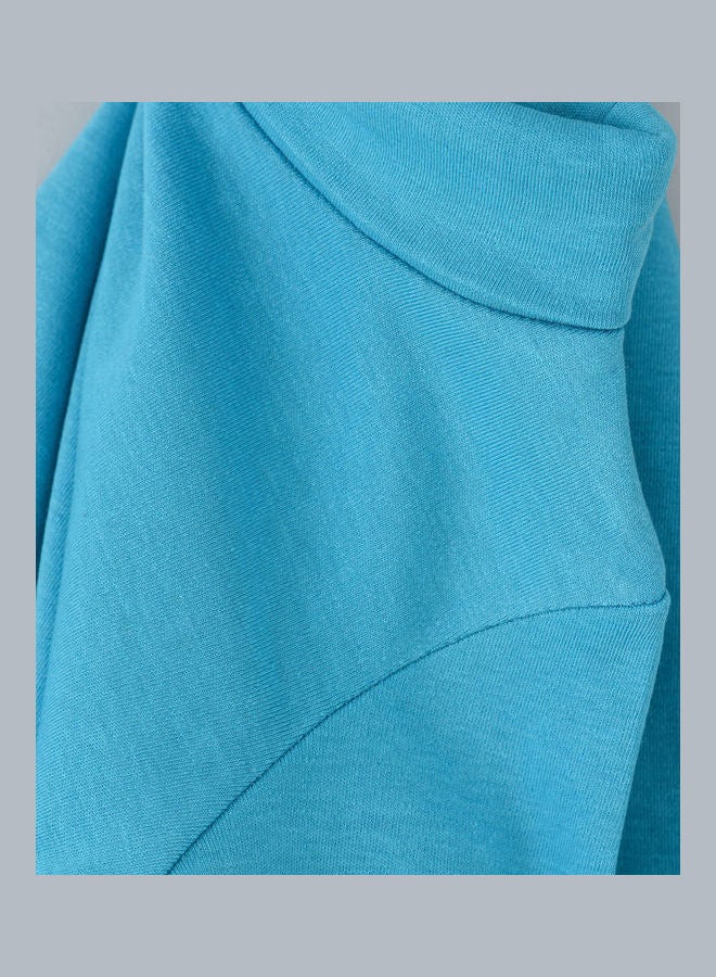 Jelliene Basic Turtle Neck Knitted Sweater Teal Blue  - Image 4