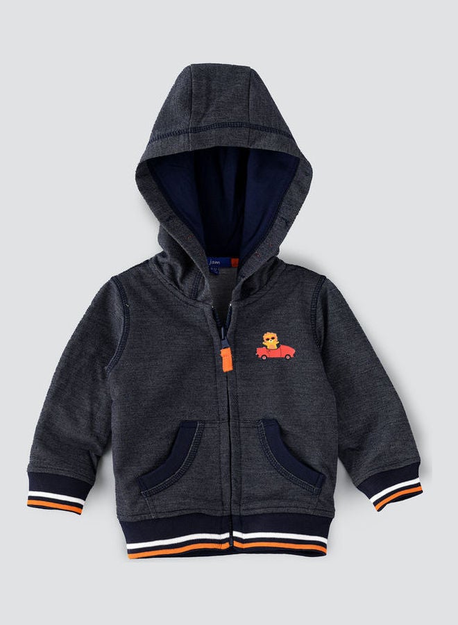 JAM Knitted Casual Hoodie Navy Blue - Image 1