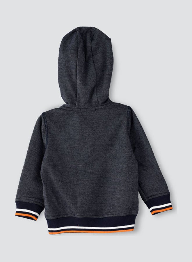 JAM Knitted Casual Hoodie Navy Blue - Image 2