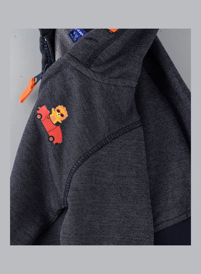 JAM Knitted Casual Hoodie Navy Blue - Image 4