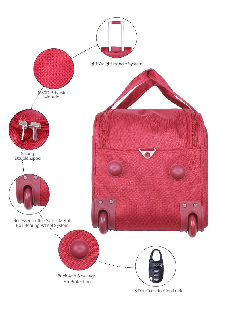 بارا جون طقم حقائب سفر دافل من 3 قطع أحمر داكن - Image 2