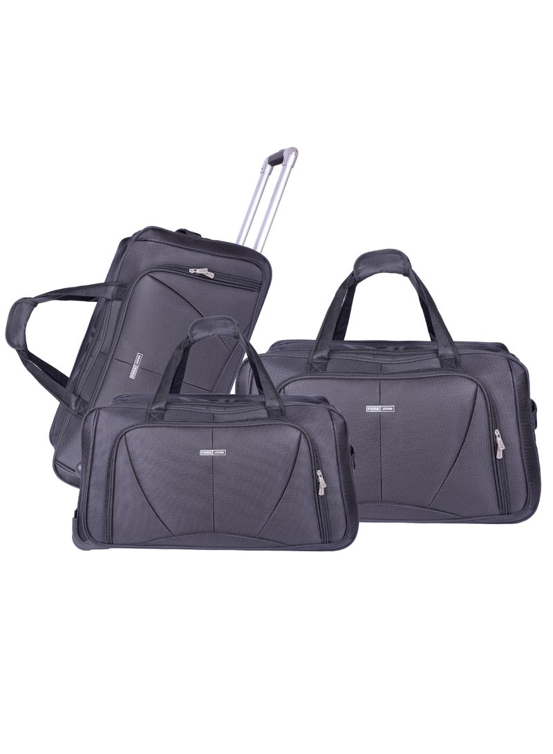 PARAJOHN 3-Piece Travel Luggage Duffel Bag Set Black - Image 1