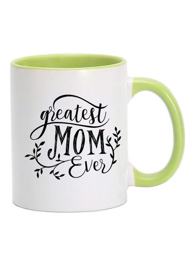 إم إي سي مج مطبوع عليه عبارة "Greatest Mom Ever" أخضر/ أبيض