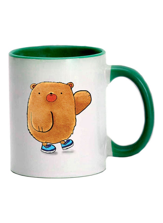 إم إي سي مج بطبعة دب أخضر/ أبيض