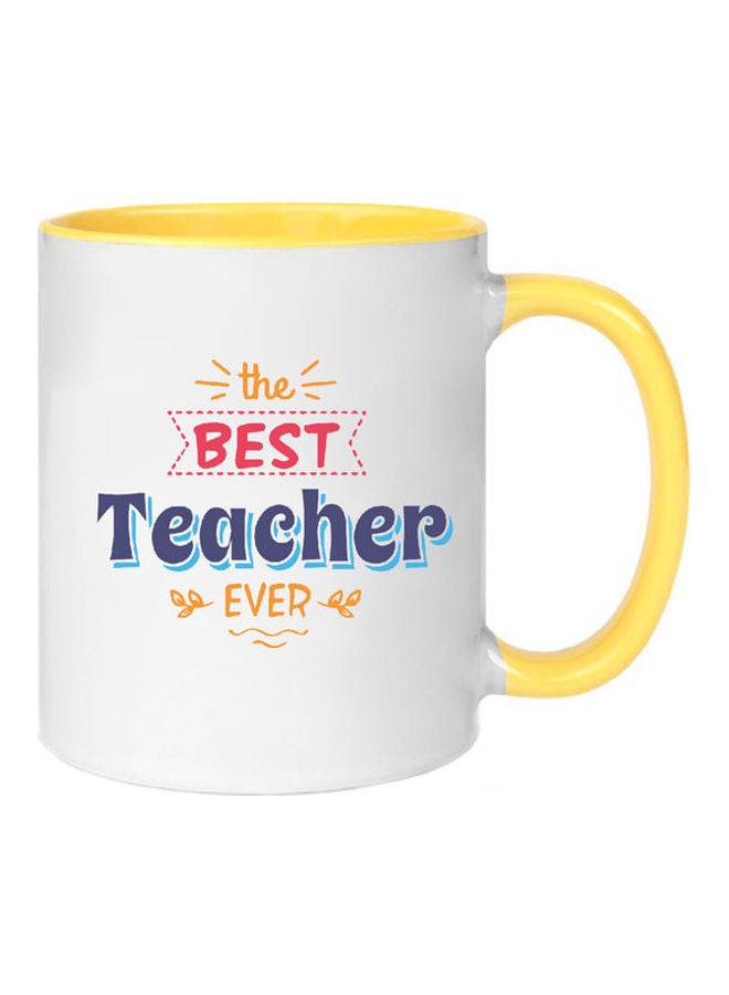 MEC The Best Teacher Ever Mug Yellow/White