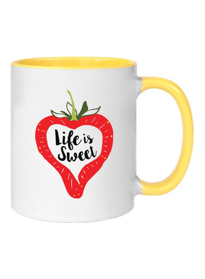 MEC Life is Sweet Mug White/Yellow 