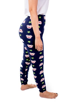 Miss London Elasticated Printed Pyjama Blue/White/Green  - Image 3