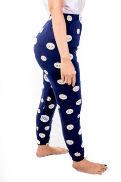 Miss London Elasticated Printed Pyjama Blue/White  - Image 3