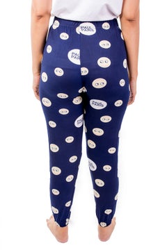 Miss London Elasticated Printed Pyjama Blue/White  - Image 4