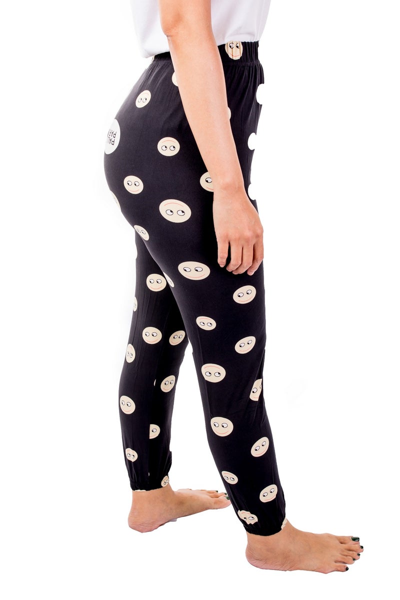 Elasticated Printed Pyjama Black/white - v1634032790/N51277208V_3