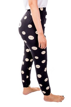 Miss London Elasticated Printed Pyjama Black/white  - Image 3