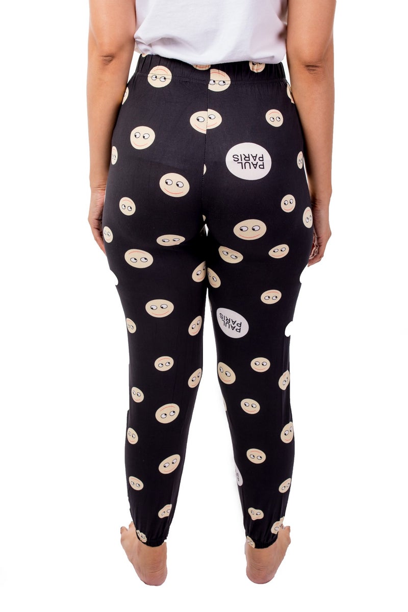 Elasticated Printed Pyjama Black/white - v1634032790/N51277208V_4