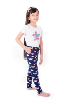 Miss London Drawstring Printed Pyjama Multicolour  - Image 3