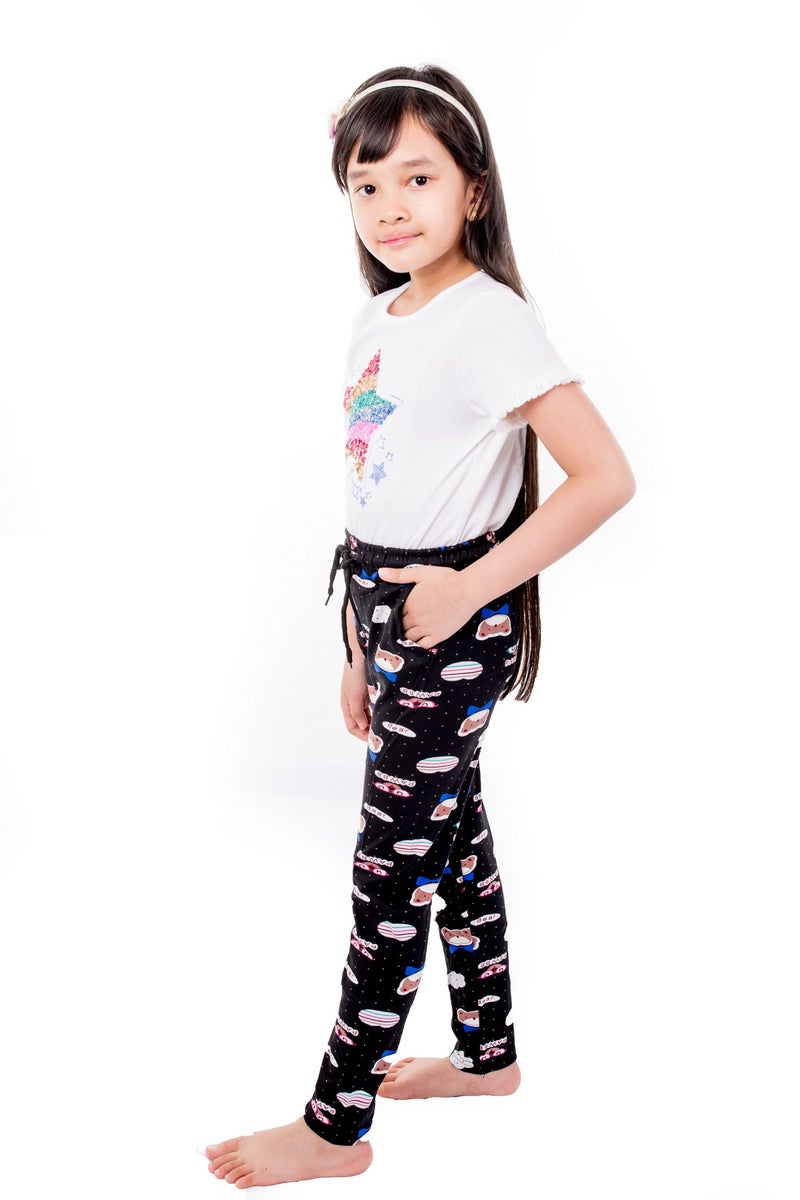 Miss London - Drawstring Printed Pyjama Multicolour - Image 1