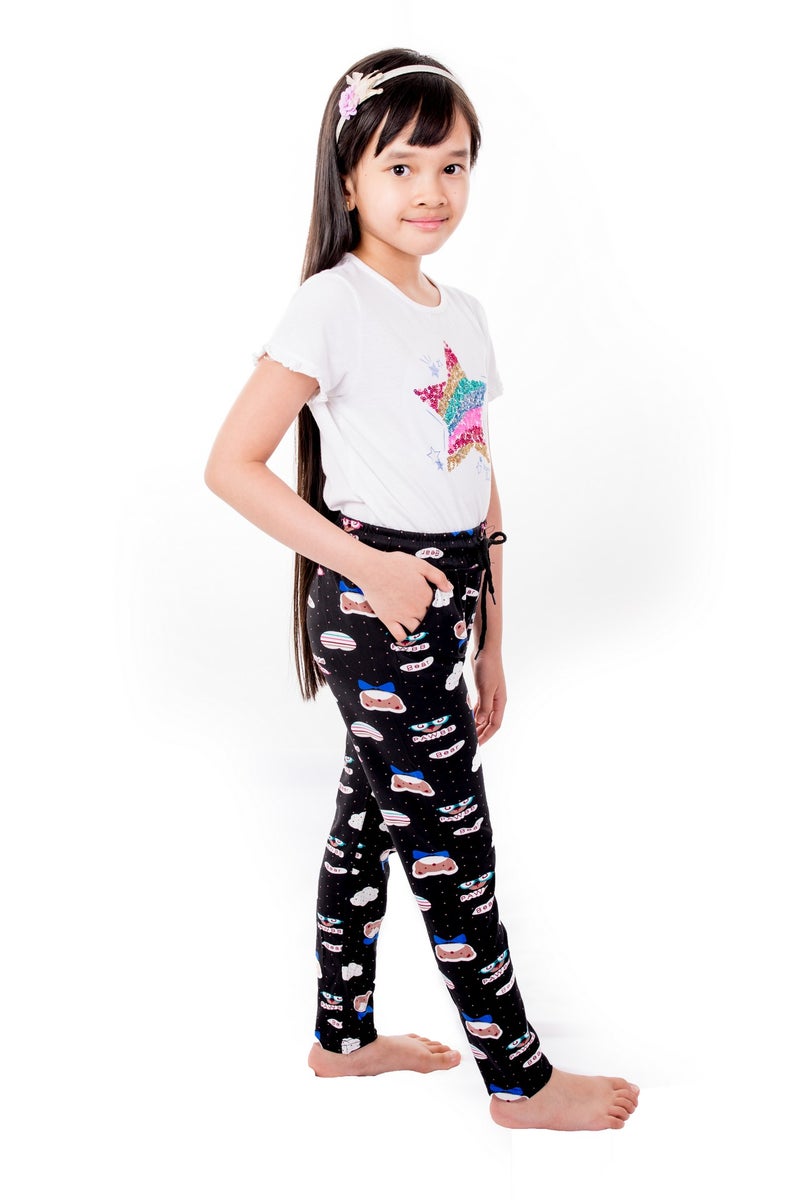 Miss London - Drawstring Printed Pyjama Multicolour - Image 1