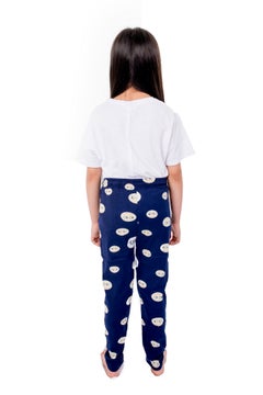 Miss London Drawstring Printed Pyjama Blue/White  - Image 4